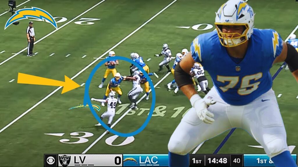 joe alt looked superhuman for the los angeles chargers film analysis