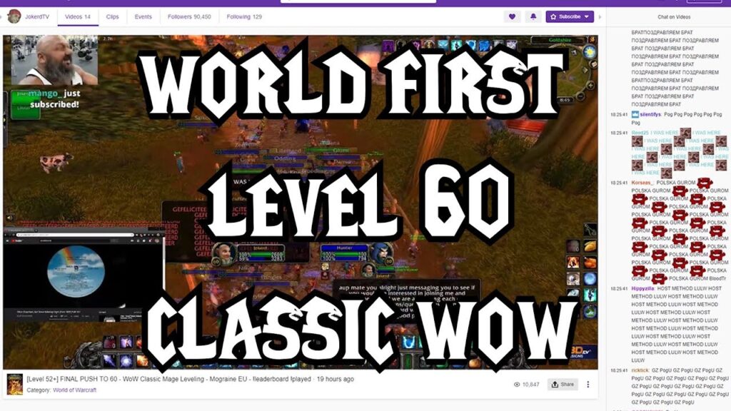 jokerd world first wow classic lvl 60 full event with twitch chat