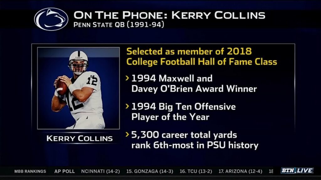 kerry collins talks college football hof selection