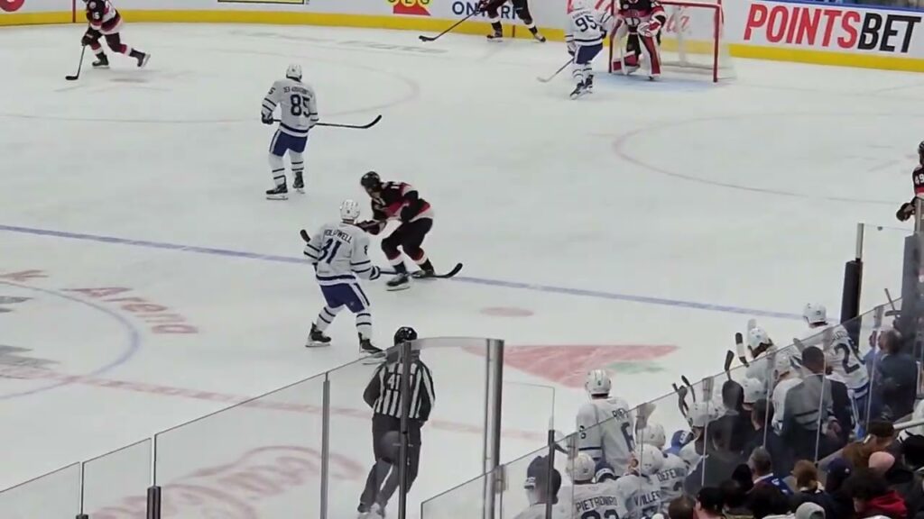 leafs prospect mac hollowell shift vs senators