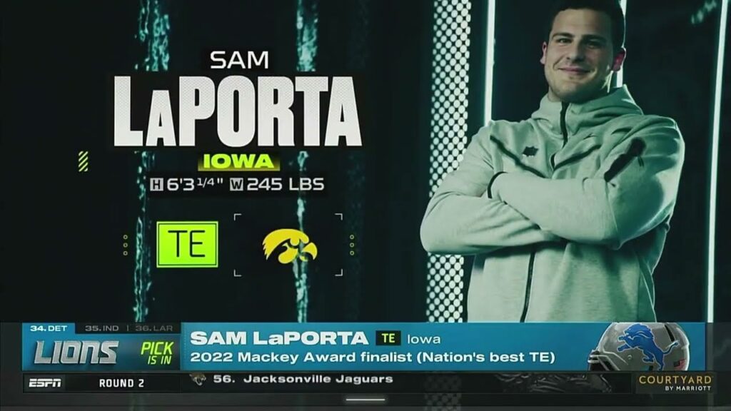 lions select te sam laporta 2023 nfl draft