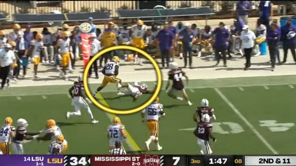 lsu freshman rb kaleb jackson destroys mississippi state defender f09f98b2f09f9280 1