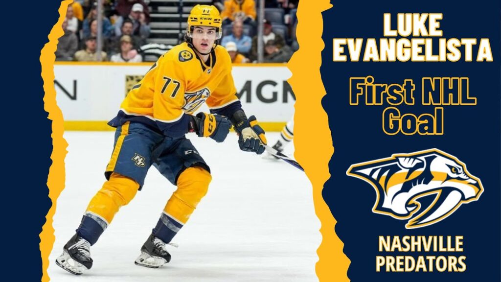 luke evangelista 77 nashville predators first nhl goal mar 6 2023