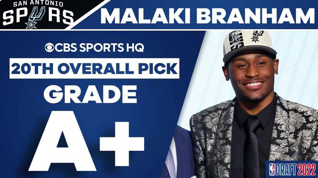 malaki branham selected no 20 overall by the san antoino spurs 2022 nba draft cbs sports hq