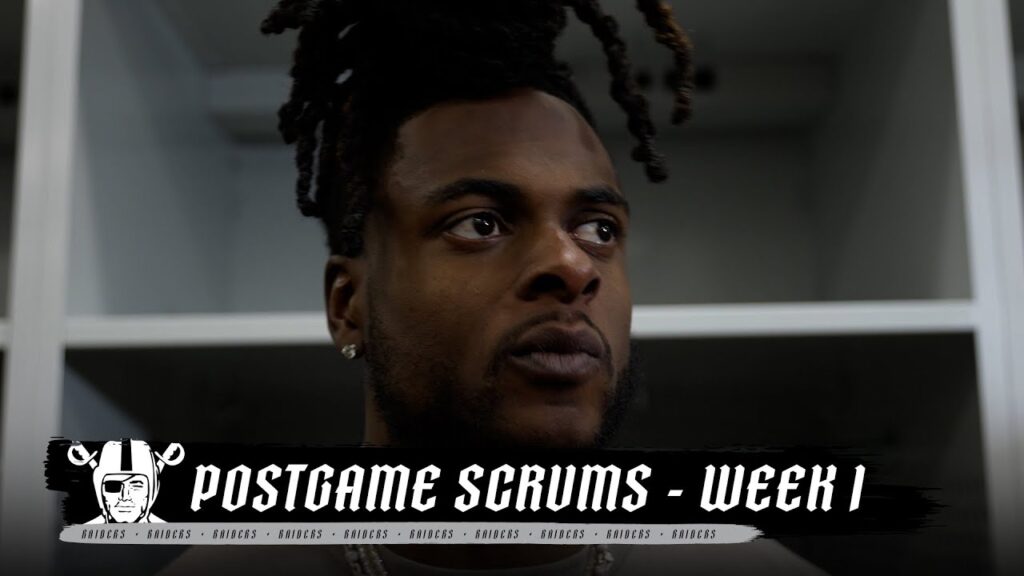 maxx crosby davante adams alexander mattison and brock bowers postgame media week 1 raiders