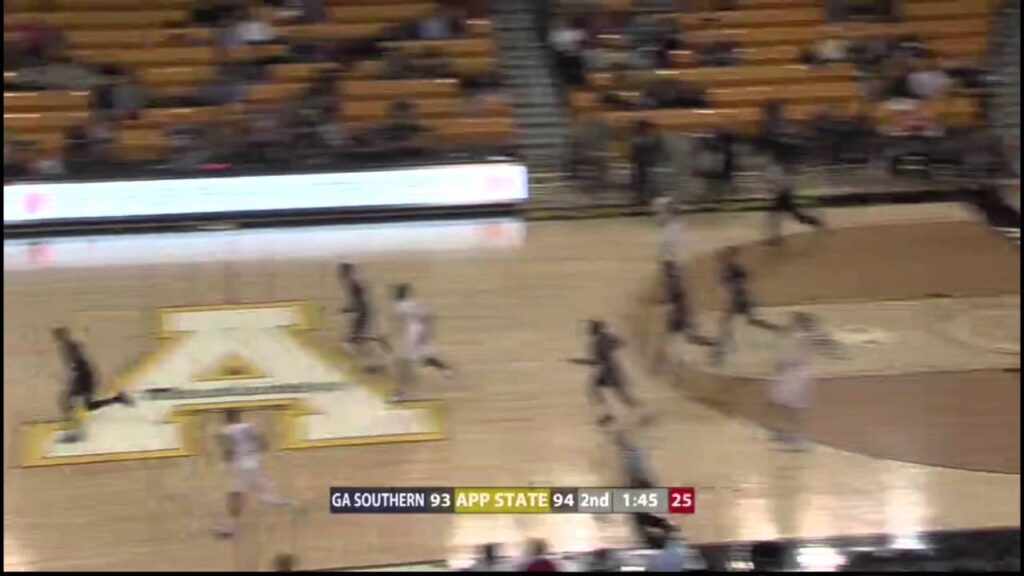 mike hughes saves a basket at appalachian state