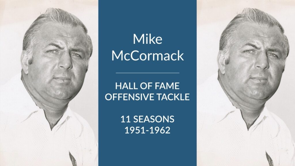 mike mccormack hall of fame football offensive tackle