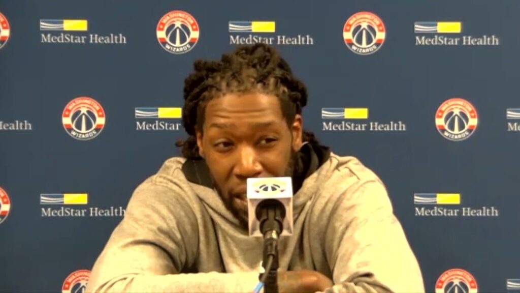 montrezl harrell pat delany and aaron holiday after washington wizards practice 1 16 2022