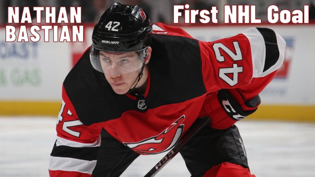 nathan bastian 42 new jersey devils first nhl goal feb 25 2019