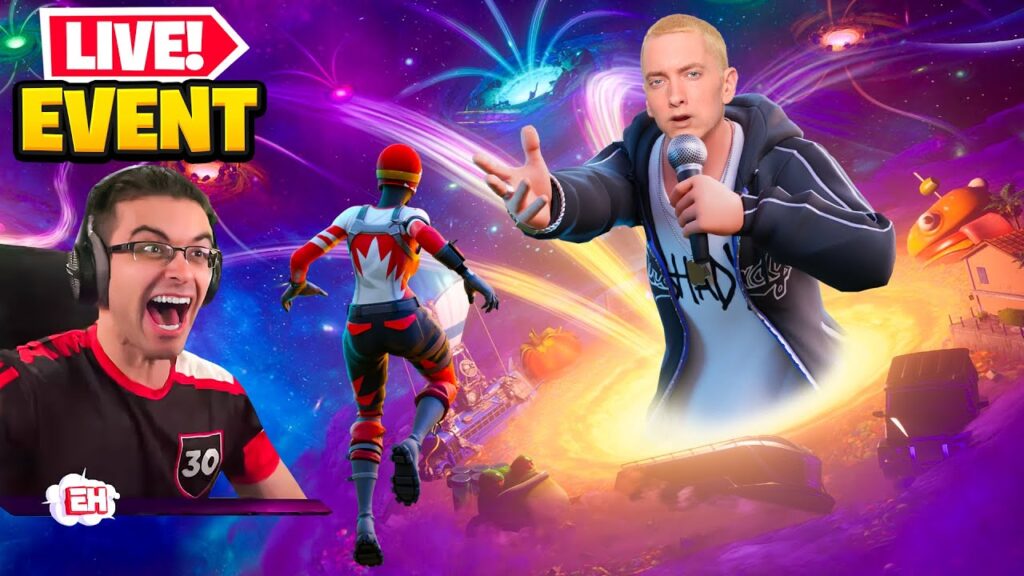 nickeh30 reacts to eminem concert in fortnite