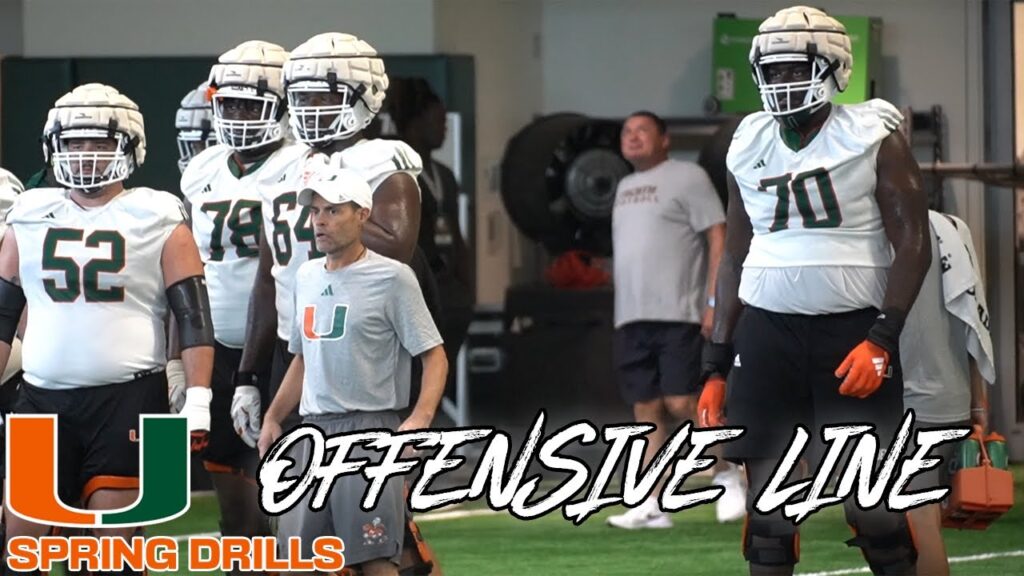 offensive linemen in spring drills first look at 6 foot 9 markel bell