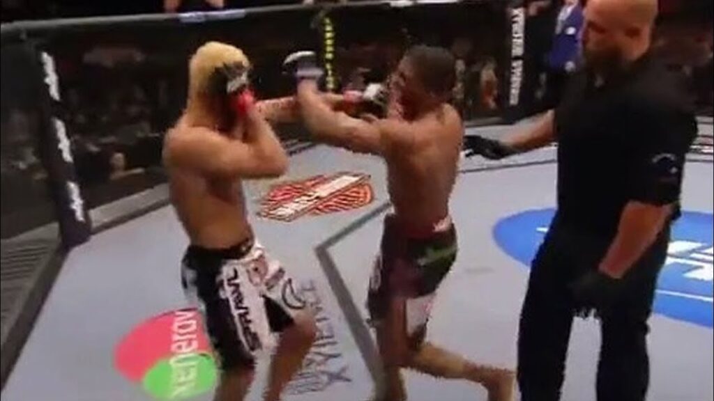 paul daley sucker punch josh koscheck stopped by referee dan miragliotta