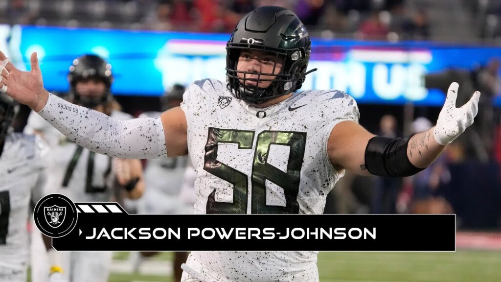 raiders select g jackson powers johnson highlights 2024 nfl draft