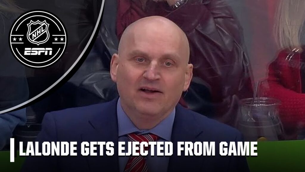 red wings coach derek lalonde gets ejected after losing challenge nhl on espn