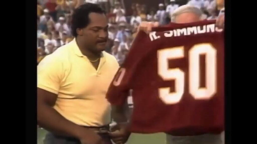 ron simmonss 50 jersey retired at florida state 1988