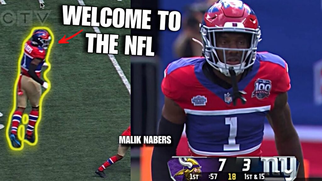 rookie malik nabers e289a0 ny giants debut vs vikings highlights