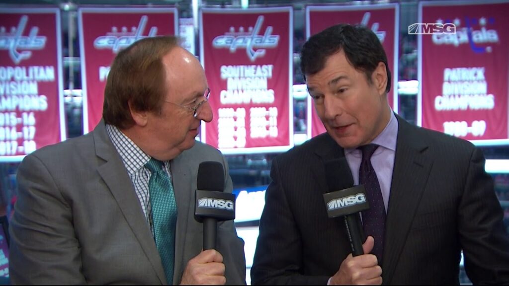 sam rosen joe micheletti give a farewell to mats zuccarello new york rangers