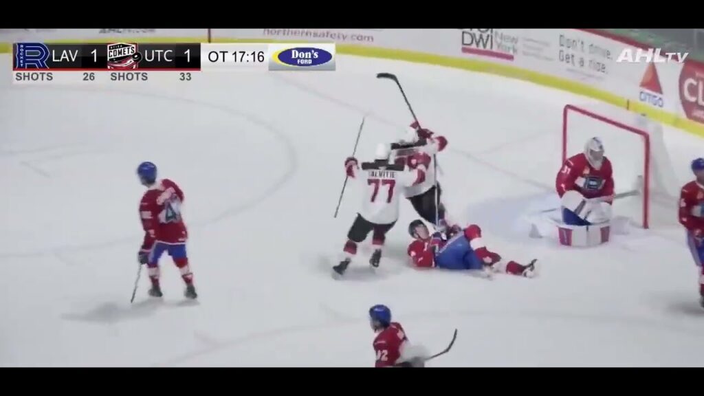 samuel laberge of utica comets scores in ot to eliminate laval rocket in north division first round