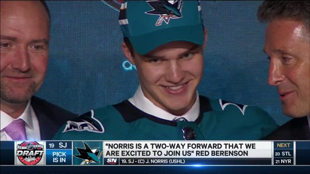 sharks select norris 19th overall