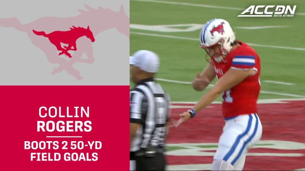 smu kicker collin rogers boots 2 50 yd field goals