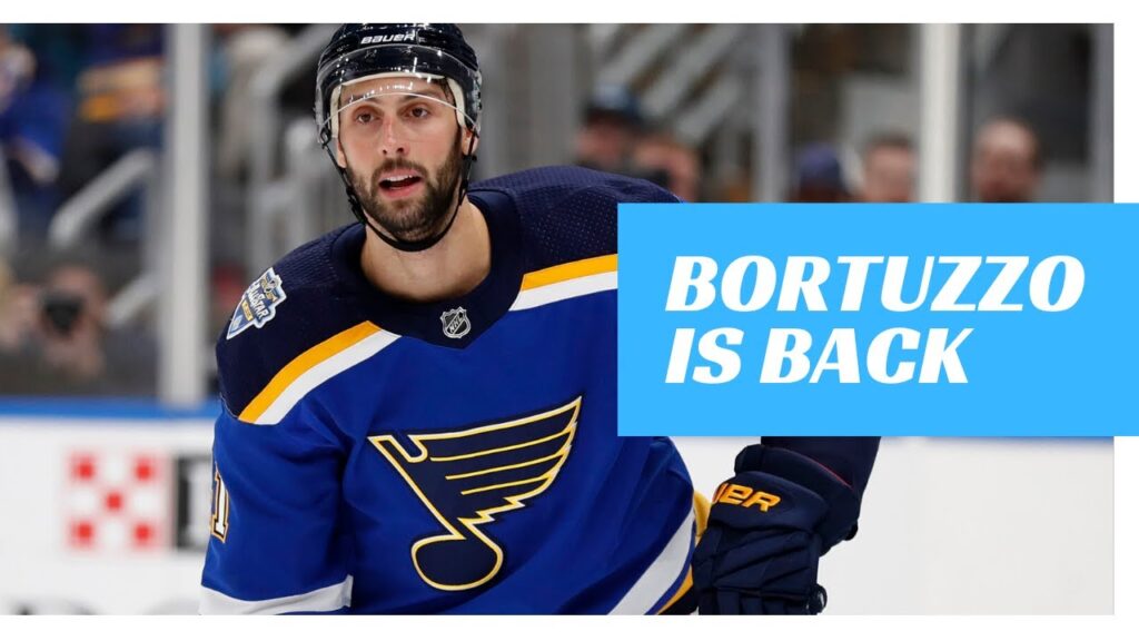 st louis blues defenseman robert bortuzzo is back on the ice after serving a four game suspension