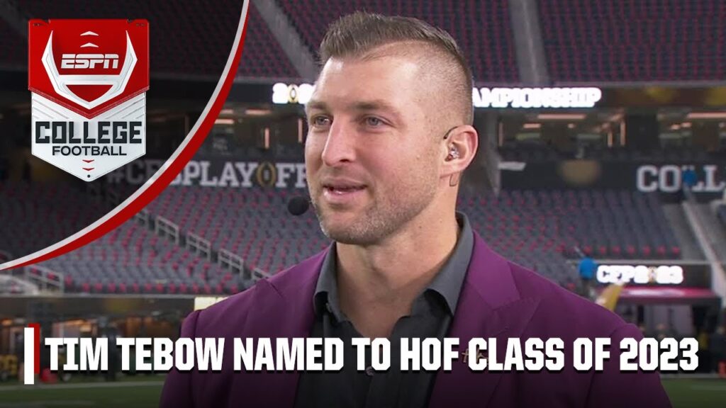 surprise f09f9aa8 tim tebow learns hes been inducted into the cfb hall of fame live on air