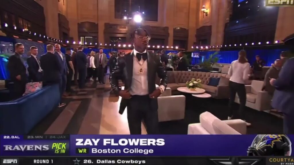 the baltimore ravens select zay flowers 22nd overall in the 2023 nfl draft