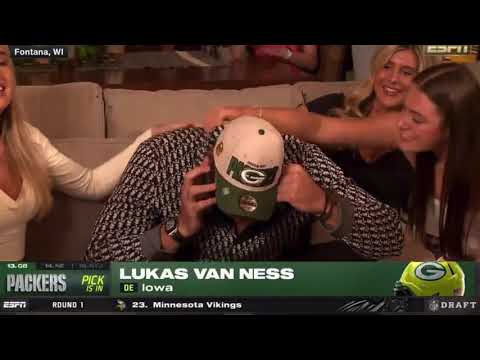 the green bay packers select lukas van ness 13th overall in the 2023 nfl draft