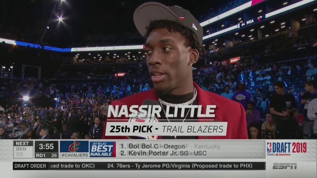 trail blazers select nassir little with the 25 pick in the 2019 nba draft