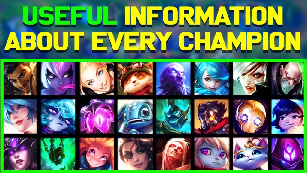 useful information about every league of legends champion