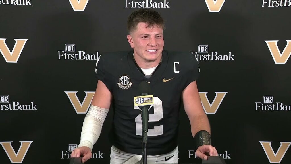 vandy football diego pavia postgame interview vs virginia tech