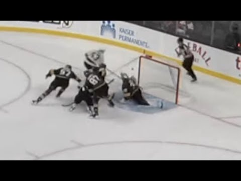 vgk goalie prospect jesper vikman makes saves then paddles puck out of air