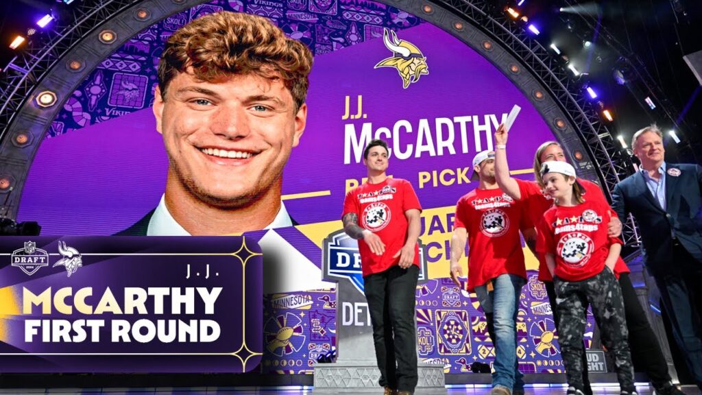 vikings select michigan qb j j mccarthy with pick no 10 in the 2024 nfl draft