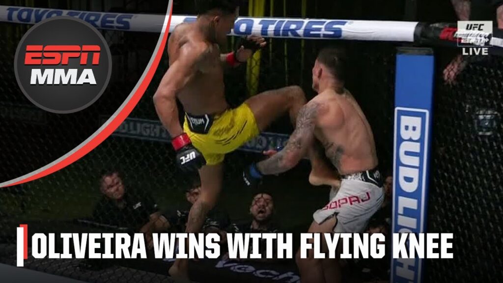 vinicius oliveira flying knee ko f09f98b1 espn mma