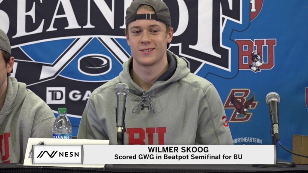 wilmer skoog on game winning goal for bu at beanpot