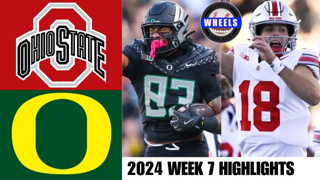 2 ohio state vs 3 oregon crazy game full game highlights 2024 college football highlights