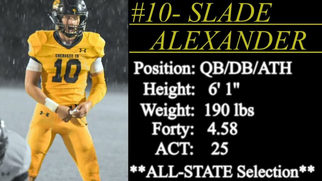 2021 street light recruiting db qb athlete slade alexander 6 1 190 forty 4 58 centre al