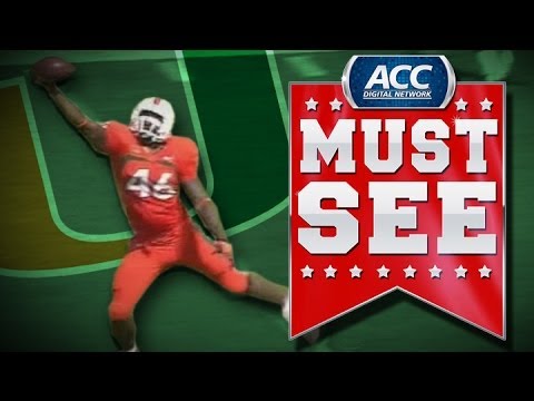 acc must see moment miamis clive walford makes sick one hand grab accdigitalnetwork