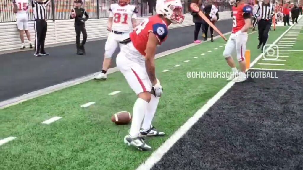 adrian norton sr wr stebbins representing team south in ohsfca classic akron zips commit