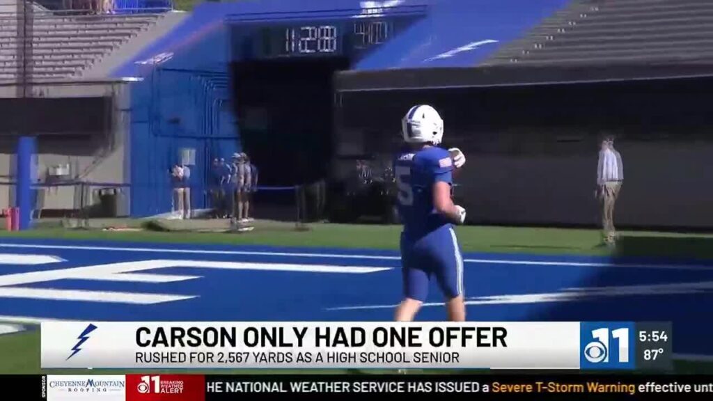 air force fullback dylan carson continues to play with a chip on his shoulder