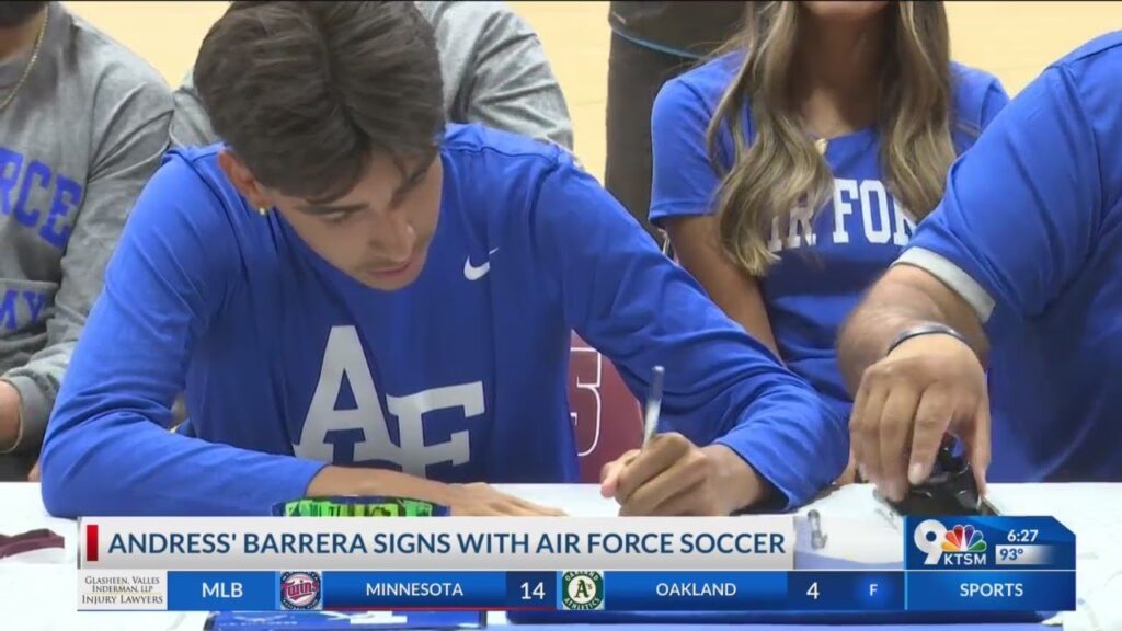 andress barrera signs to play soccer at air force