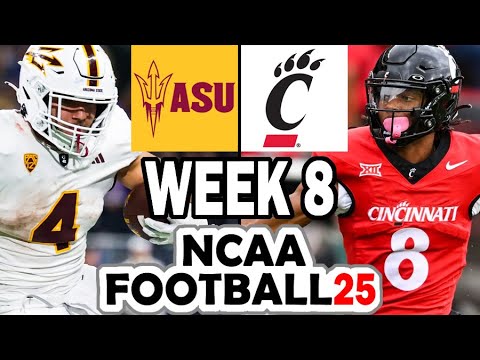 arizona state at cincinnati week 8 simulation 2024 rosters for ncaa 14