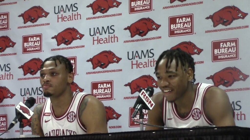 arkansas audiese toney jd notae discuss season opening win over mercer