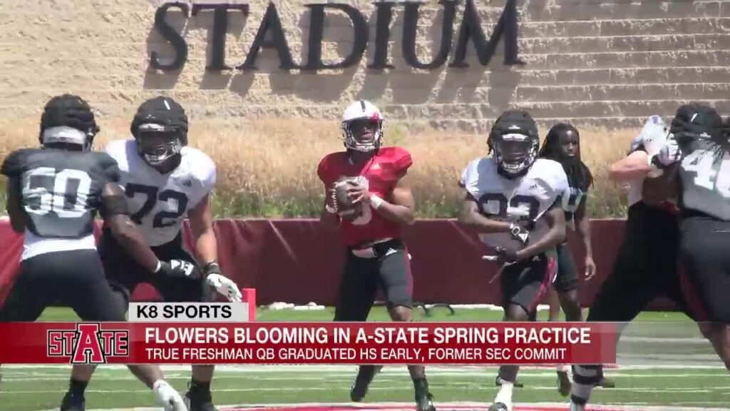 arkansas state true freshman qb josh flowers blooming in spring practice