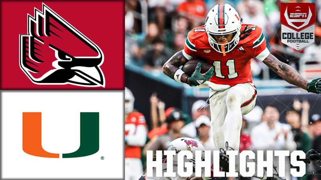 ball state cardinals vs miami hurricanes full game highlights espn college football