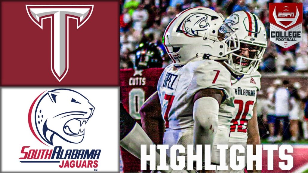 battle for the belt troy trojans vs south alabama jaguars full game highlights espn cfb