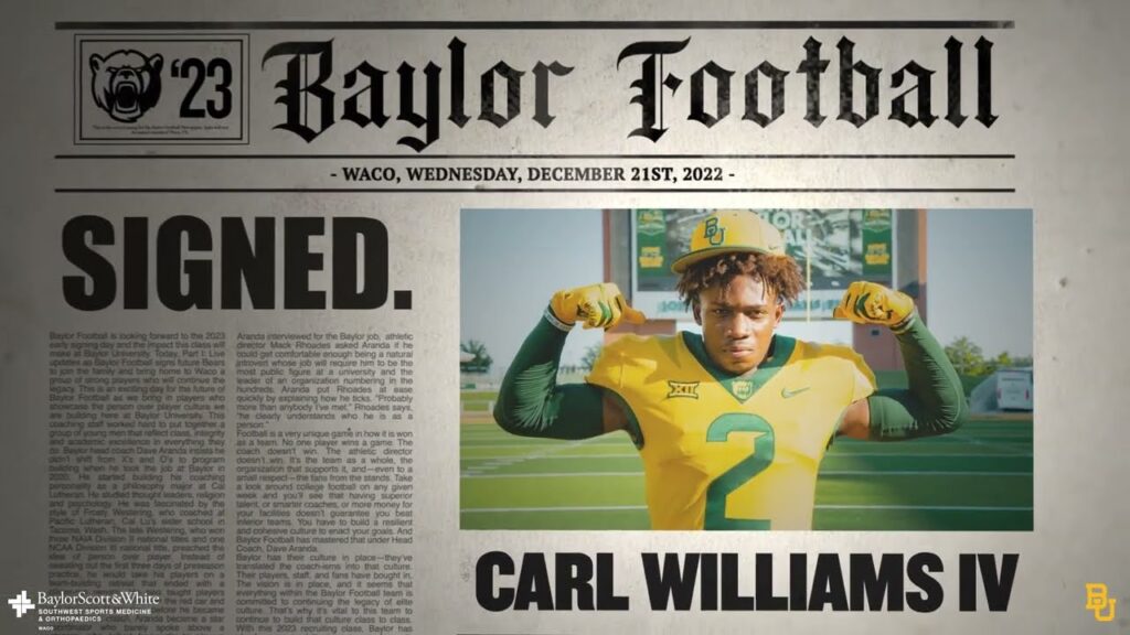 baylor football carl williams iv highlights