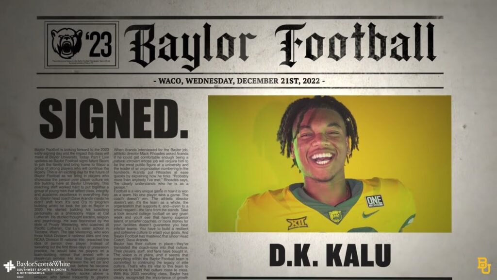 baylor football d k kalu highlights