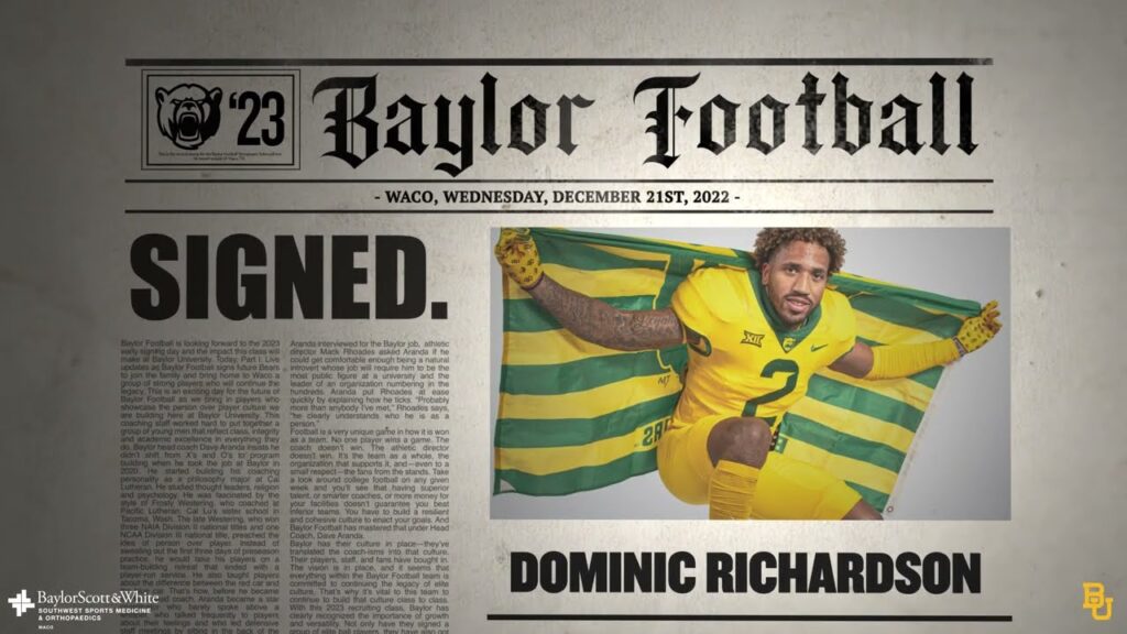 baylor football dominic richardson highlights