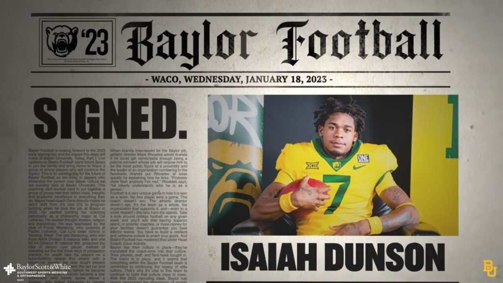 baylor football isaiah dunson highlights